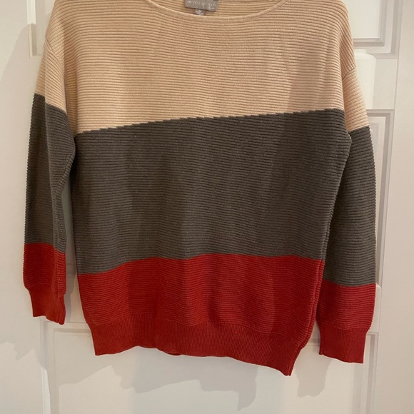 Revolution Colorblock Sweater - Cream, Gray, Red - Picture 1 of 4
